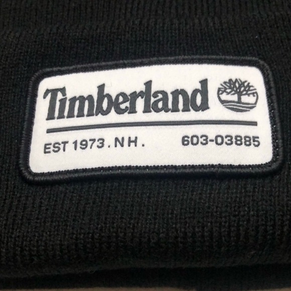 New Timberland Hat Men’s Winter Black Cuffed Knit Beanie Hat Casual Outdoor Fall - Picture 10 of 11